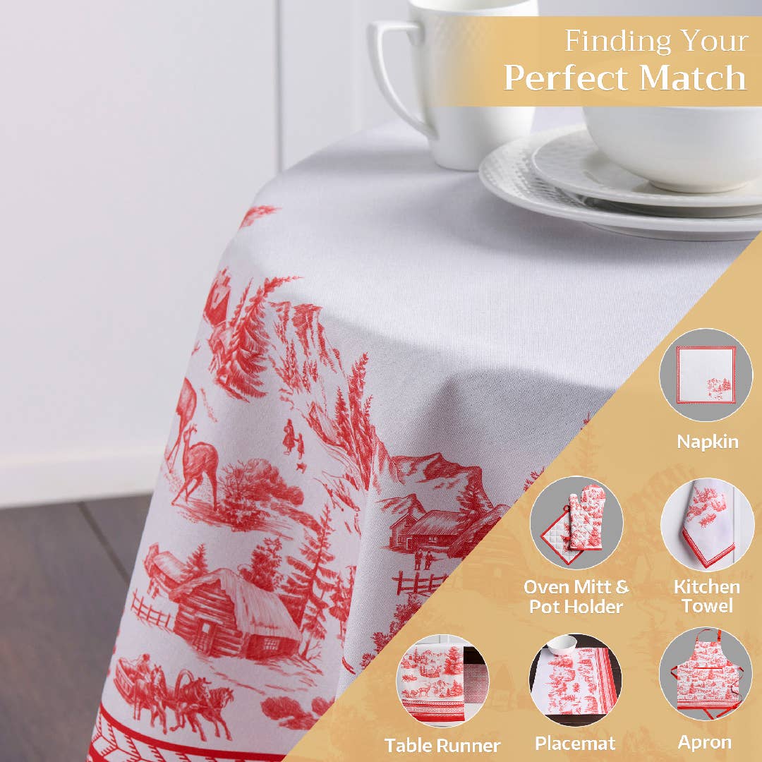 Tablecloths 100% Cotton - 3 Shapes - Winter Jouy: 54" x 54"
