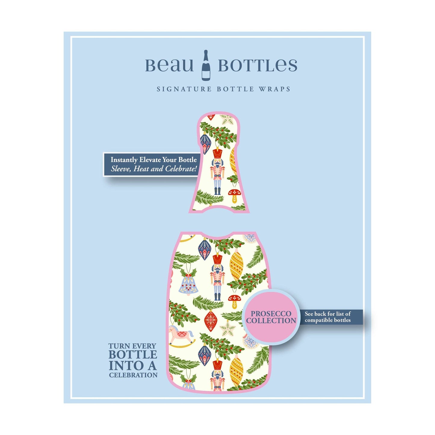 Beau Bottles Merry Little Ornaments - Prosecco Collection
