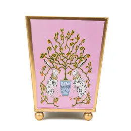 Bunnies Enameled Square Cachepot Planter