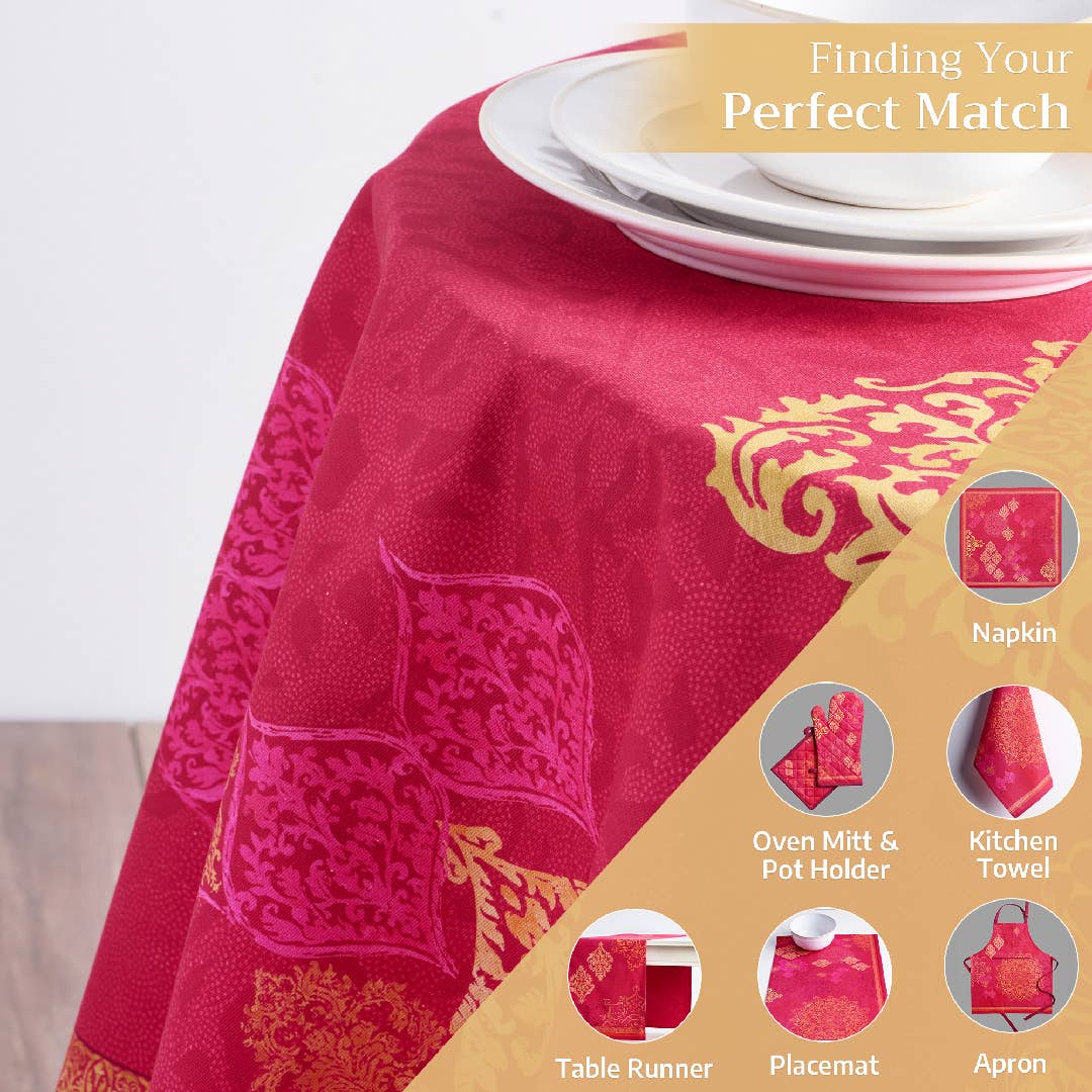 Tablecloths 100% Cotton - 3 Shapes - Versailles Fall: 60" x 60"
