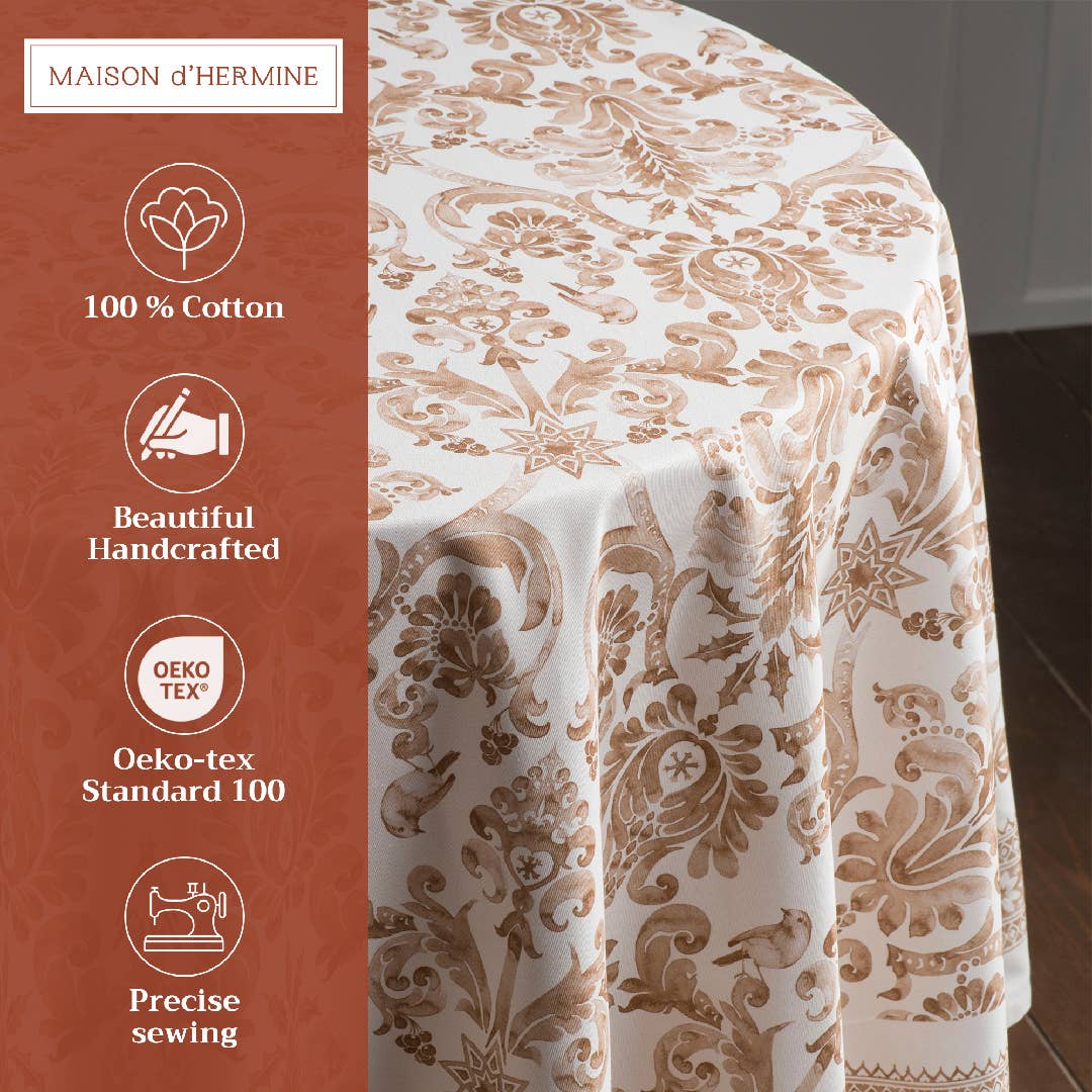 Tablecloths 100% Cotton - 3 Shapes - Allure Fall: 120" x 60"