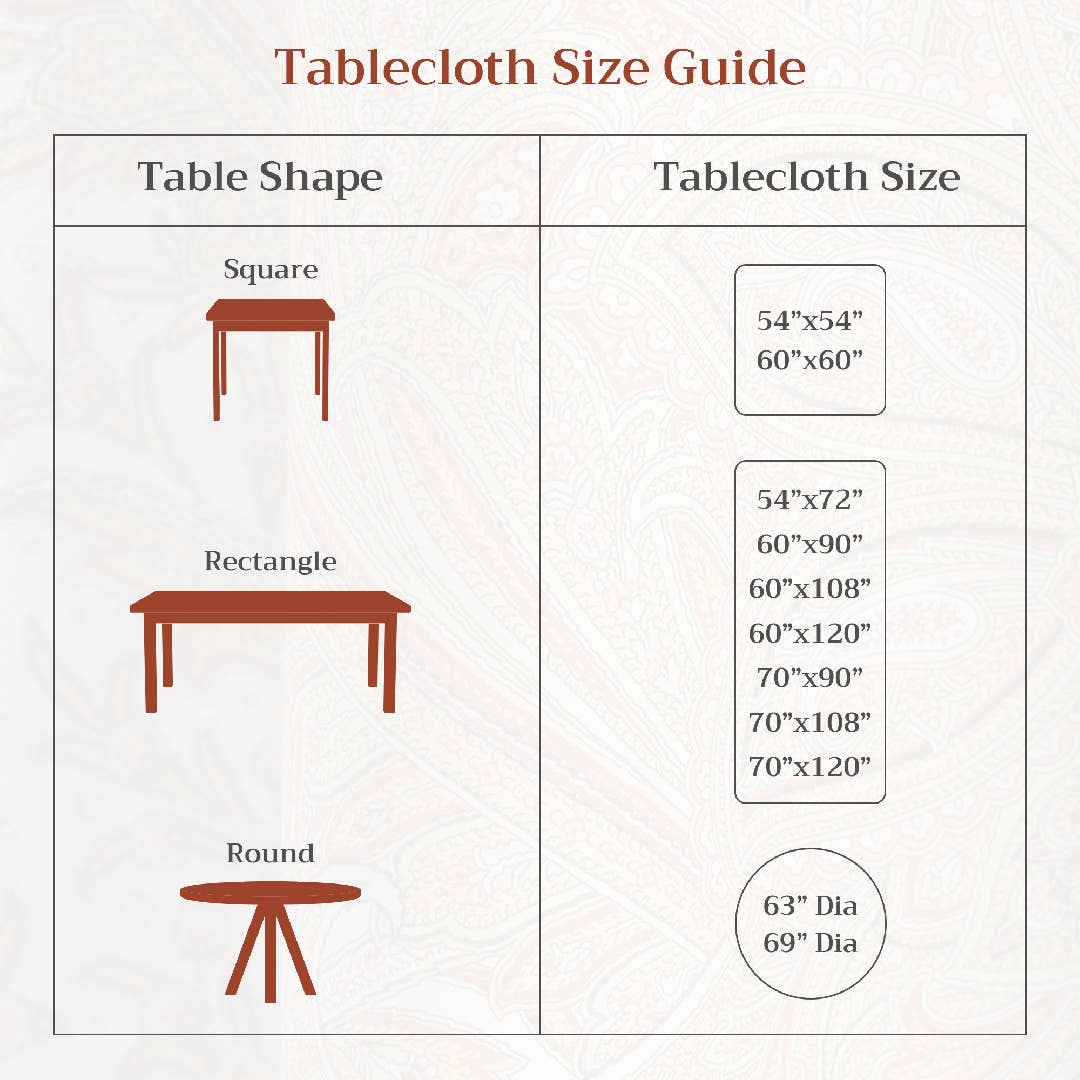 Tablecloths 100% Cotton - 3 Shapes - Allure Fall: 120" x 60"