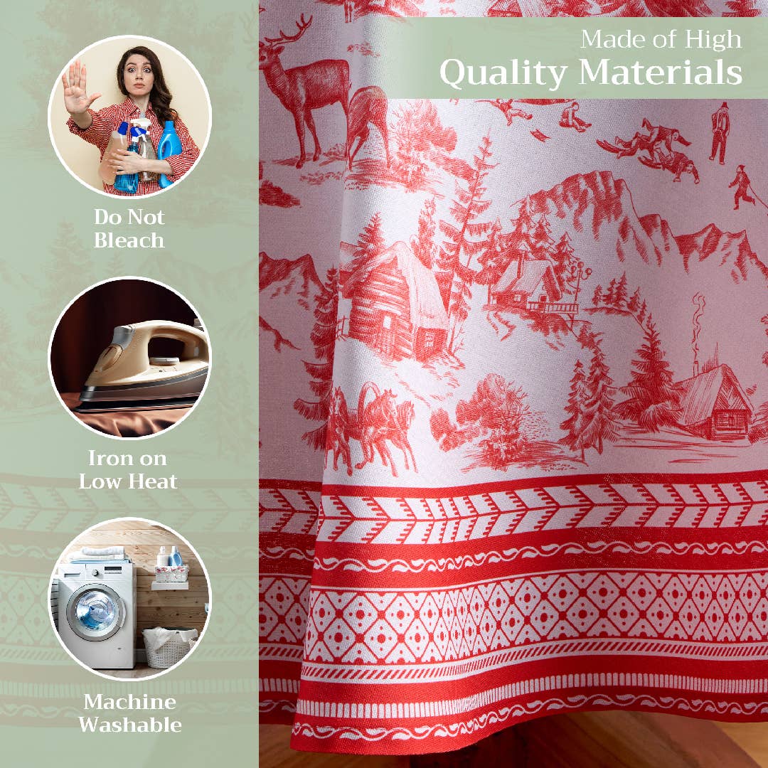 Tablecloths 100% Cotton - 3 Shapes - Winter Jouy: 54" x 54"