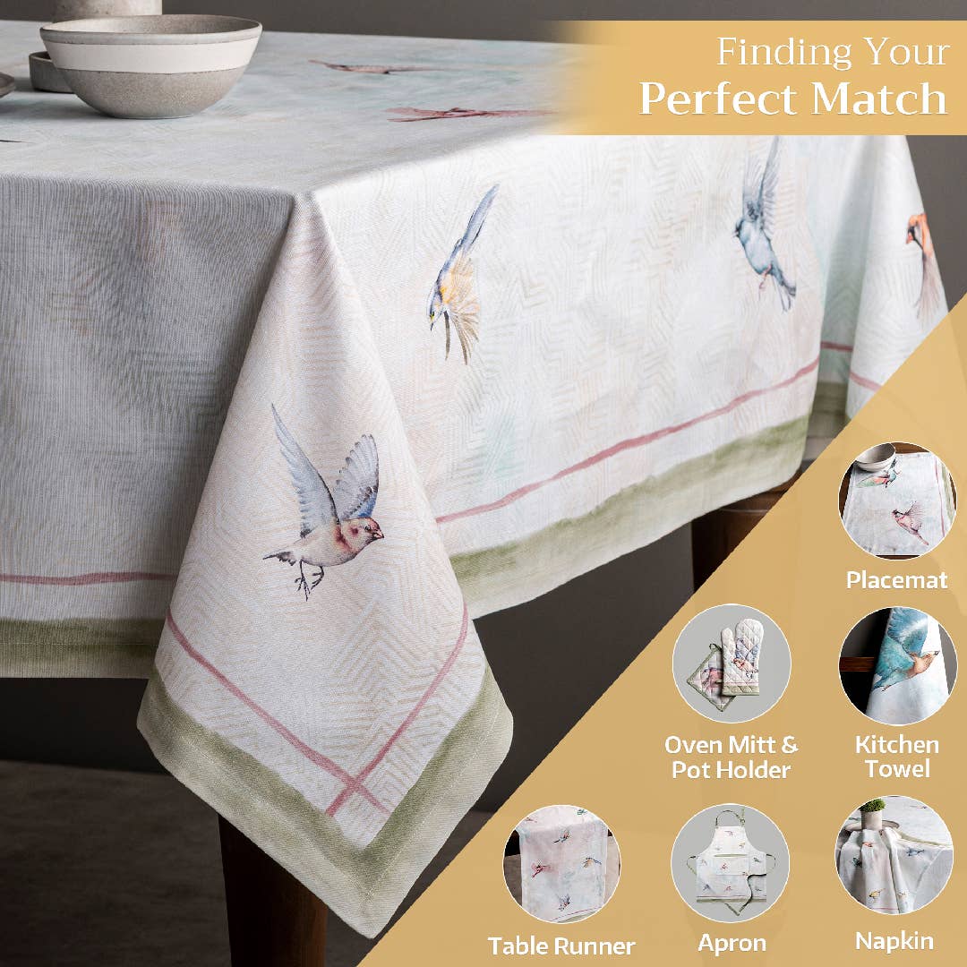 Tablecloths 100% Cotton - 3 Shapes - Flying Birds: 60" x 60"