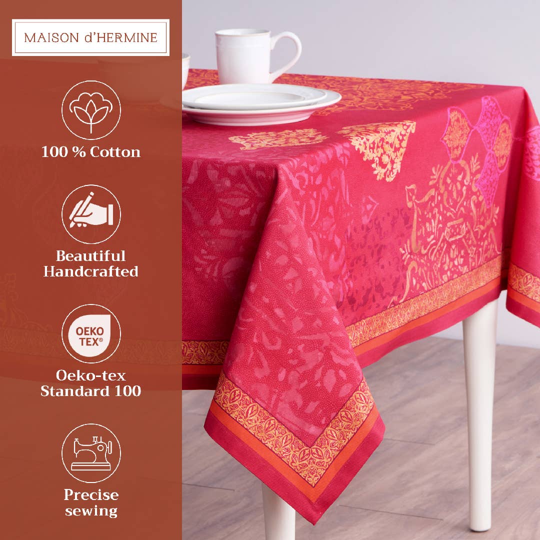 Tablecloths 100% Cotton - 3 Shapes - Versailles Fall: 60" x 60"