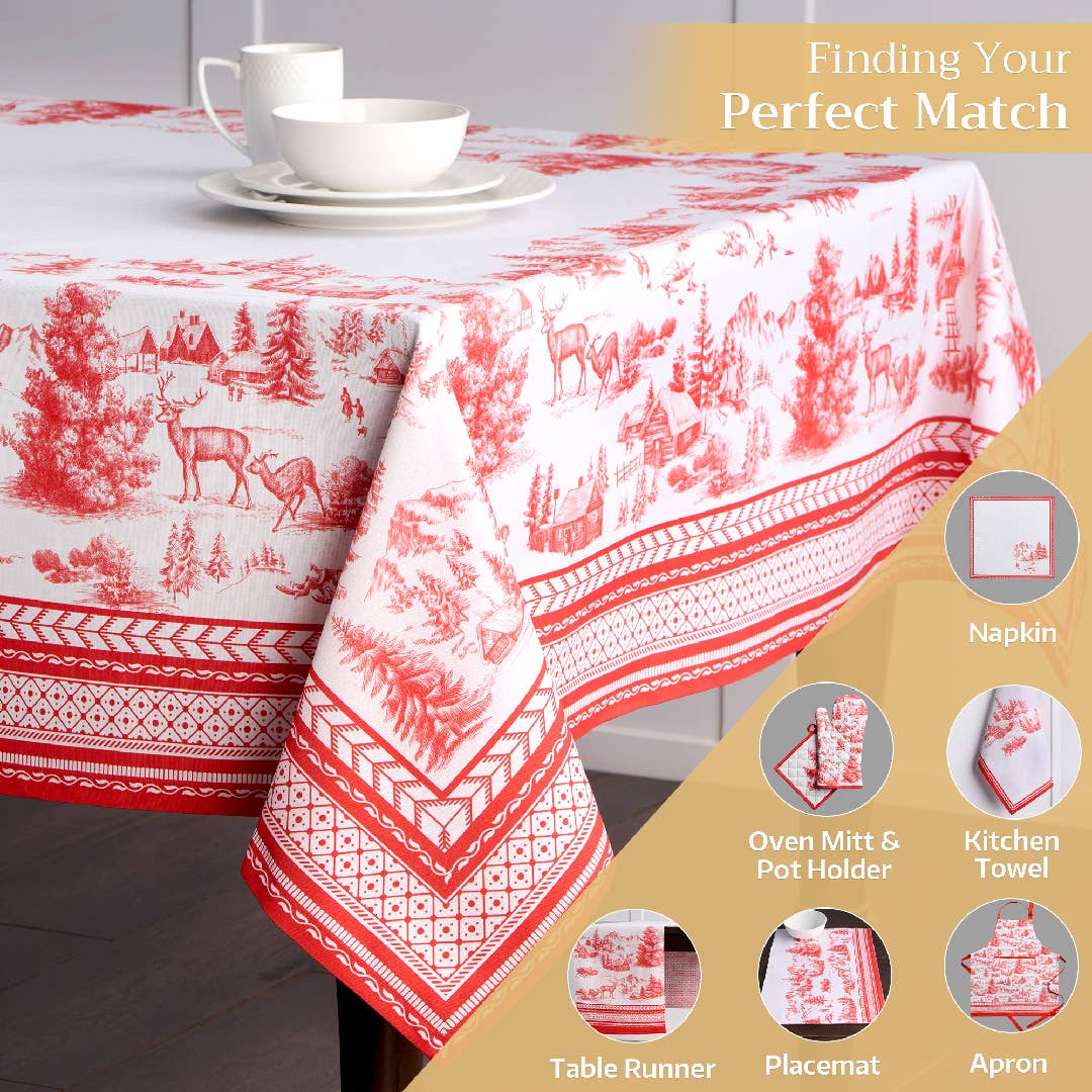 Tablecloths 100% Cotton - 3 Shapes - Winter Jouy: 54" x 54"