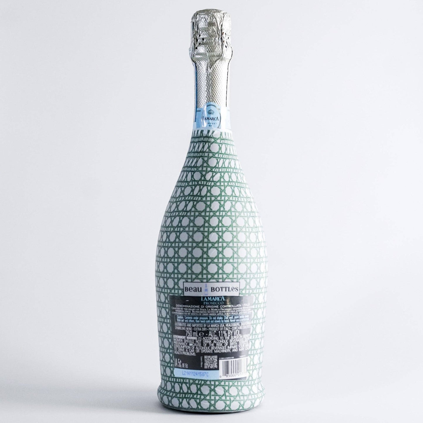 Beau Bottles Sage and White Cane - Prosecco Collection
