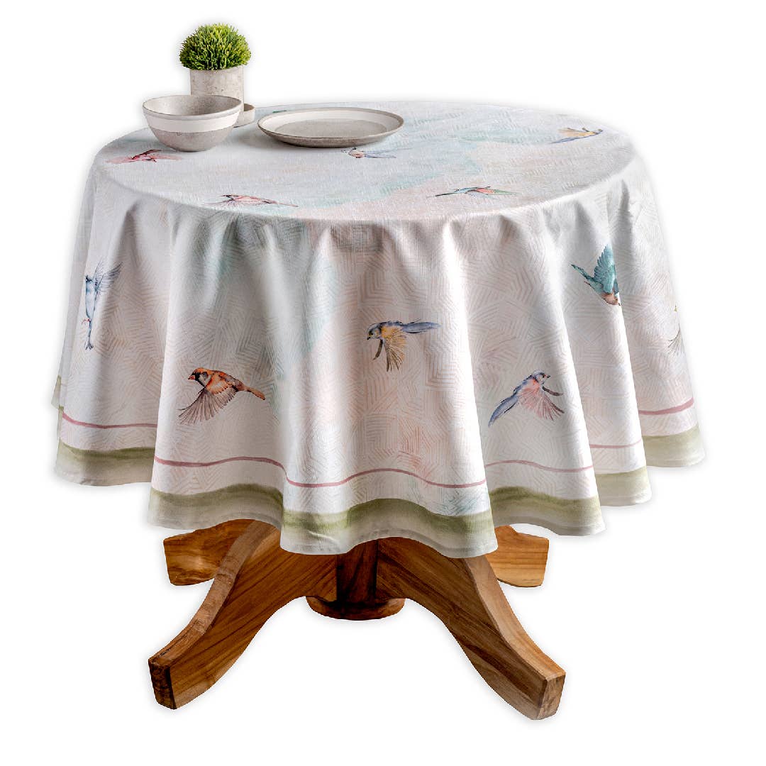Tablecloths 100% Cotton - 3 Shapes - Flying Birds: 60" x 60"