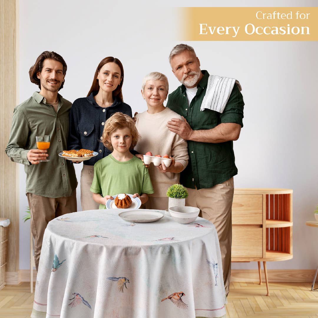 Tablecloths 100% Cotton - 3 Shapes - Flying Birds: 60" x 60"