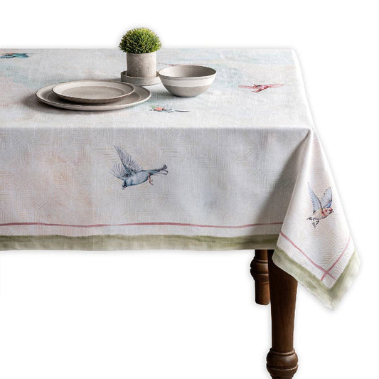 Tablecloths 100% Cotton - 3 Shapes - Flying Birds: 60" x 60"