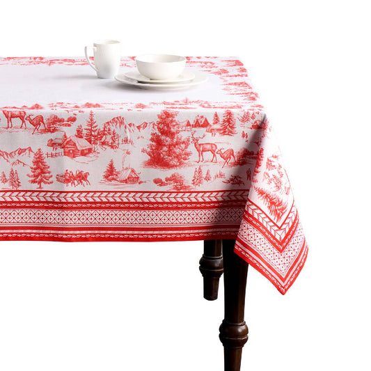 Tablecloths 100% Cotton - 3 Shapes - Winter Jouy: 54" x 54"