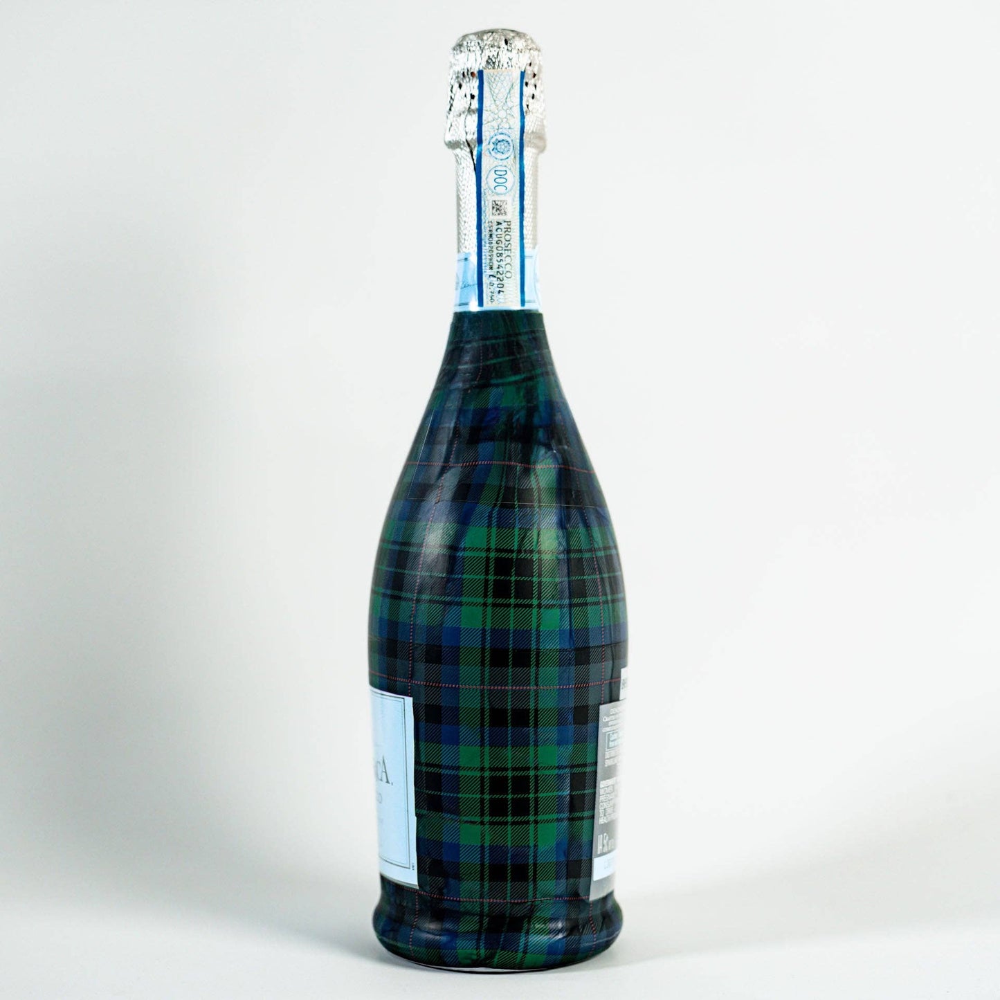 Beau Bottles Blue and Green Christmas Tartan - Prosecco Collection