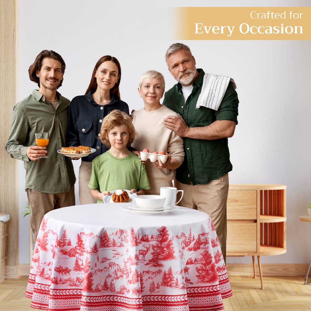 Tablecloths 100% Cotton - 3 Shapes - Winter Jouy: 54" x 54"