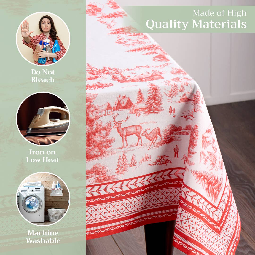 Tablecloths 100% Cotton - 3 Shapes - Winter Jouy: 54" x 54"