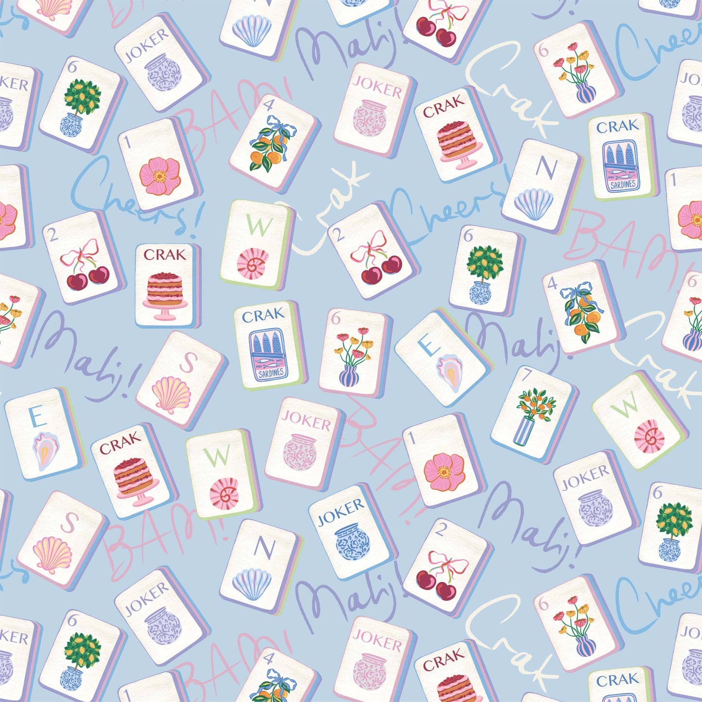 Beau Bottles Pastel Blue Mahjong - Prosecco Collection