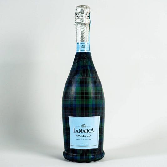 Beau Bottles Blue and Green Christmas Tartan - Prosecco Collection