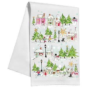 Roseanne Beck Snow Village Kitchen Towel